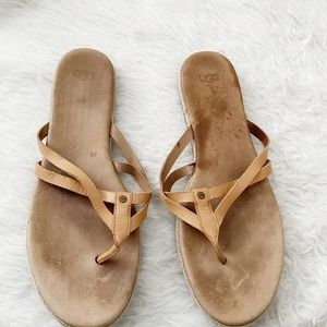 Uggs Annice Tan Flip Flops Size 11